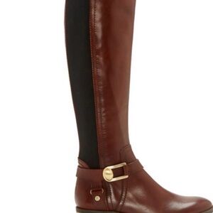 Vince Camuto Elegant Brown Leather Knee-High Boots
